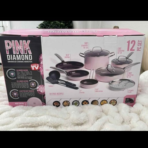 Blue Diamond Healthy Ceramic and Dishwasher Safe 12-Piece Pots and Pans - Picture 12 of 13